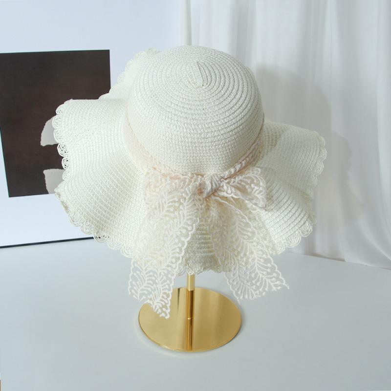 Elegant Lace Woven Straw Hat