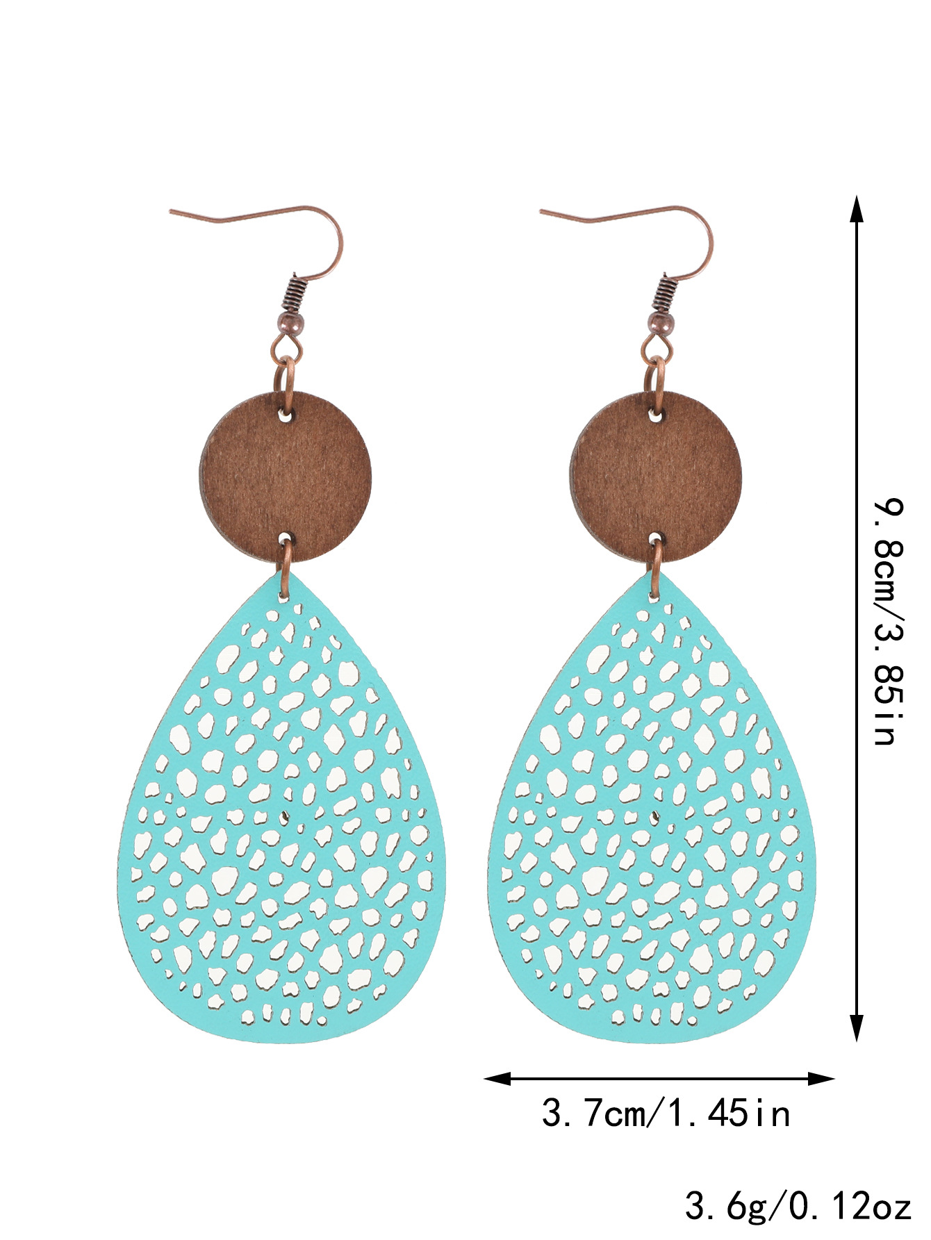 Vintage Style Hollow-Out PU Leather Drop Earrings,