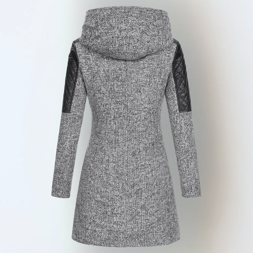 Veronica – Hooded Quilted Panel Winter Coat