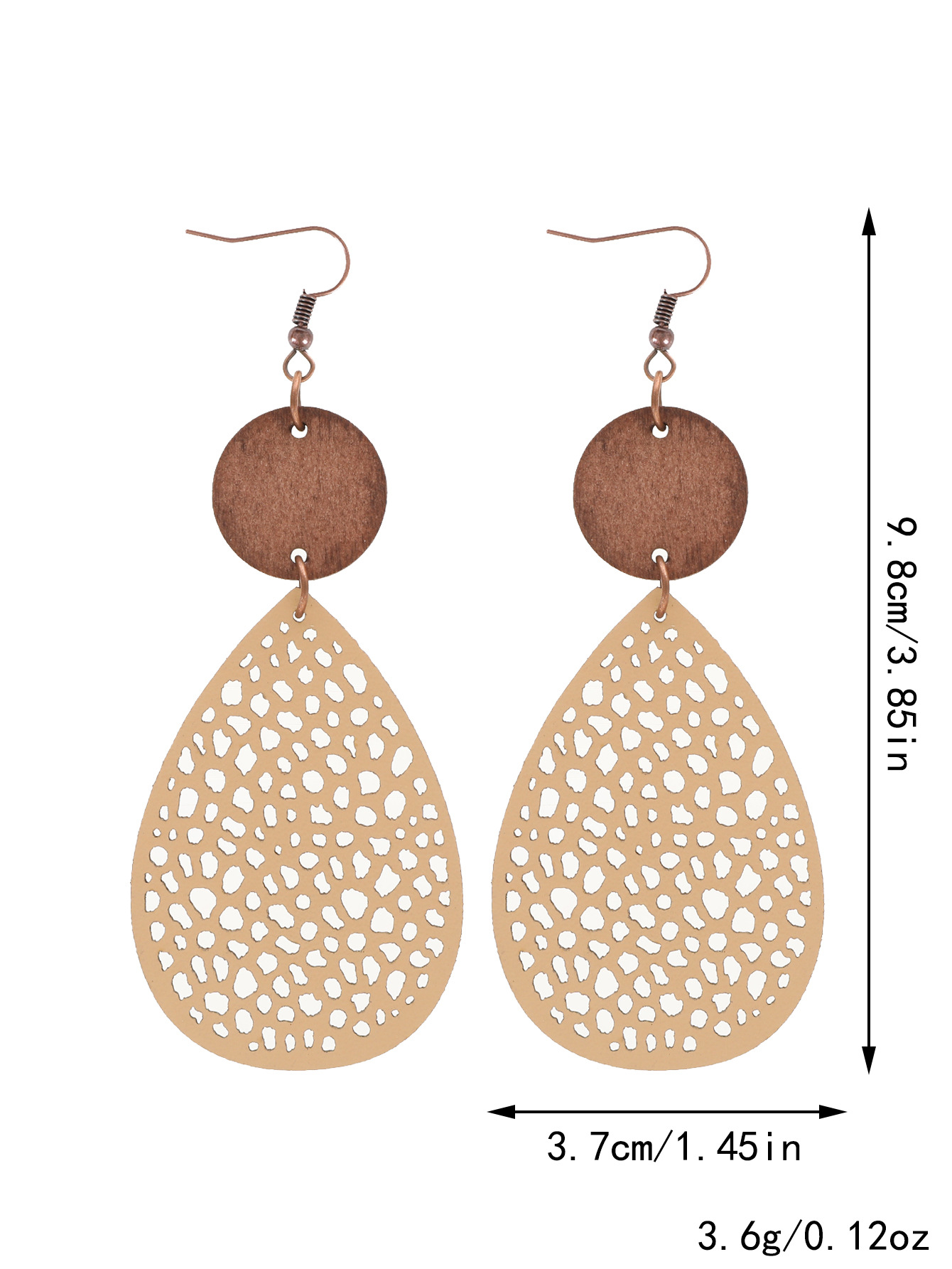 Vintage Style Hollow-Out PU Leather Drop Earrings,