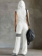 Meredith – Hooded Sleeveless Wide-Leg Jumpsuit