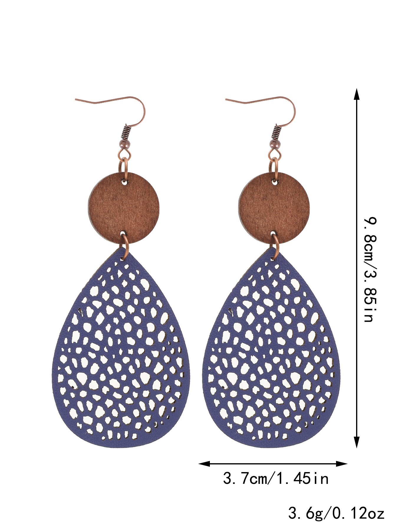 Vintage Style Hollow-Out PU Leather Drop Earrings,