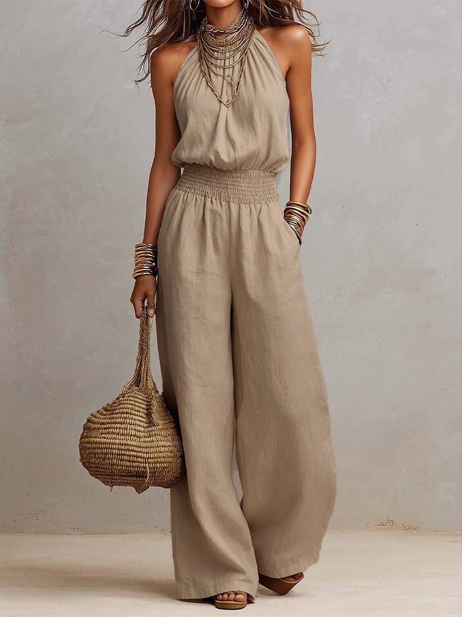 Audrey – Halter Neck Wide-Leg Jumpsuit