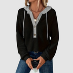 Phyllis – Waffle Knit Hooded Pullover