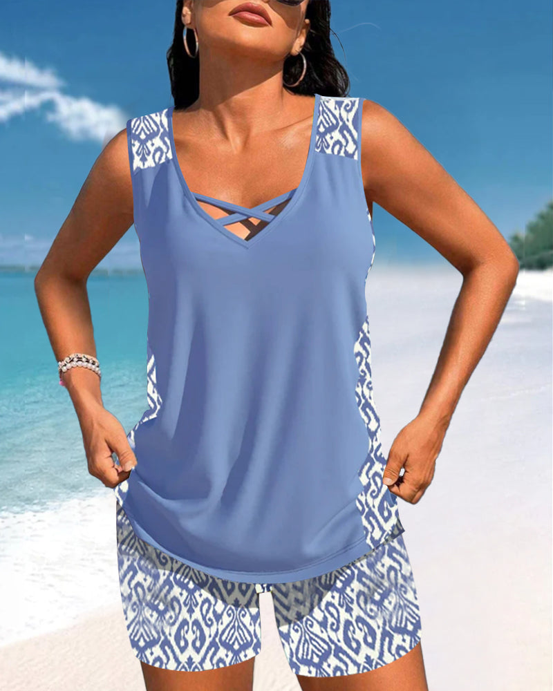 Sylvia - Tankini Featuring Geometric Print