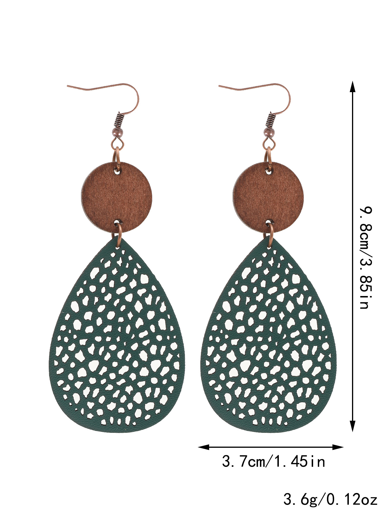 Vintage Style Hollow-Out PU Leather Drop Earrings,