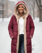 Bethan – Quilted Sherpa-Lined Long Coat