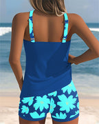 Judith - U-Neck Sleeveless Printed Tankini