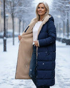 Bethan – Quilted Sherpa-Lined Long Coat