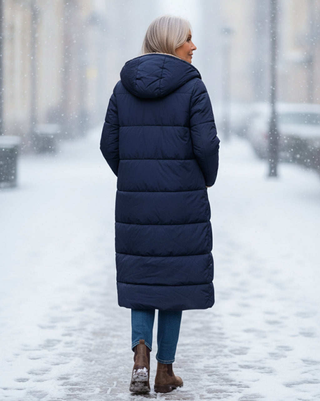 Bethan – Quilted Sherpa-Lined Long Coat