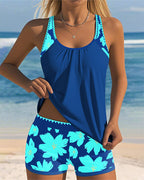 Judith - U-Neck Sleeveless Printed Tankini