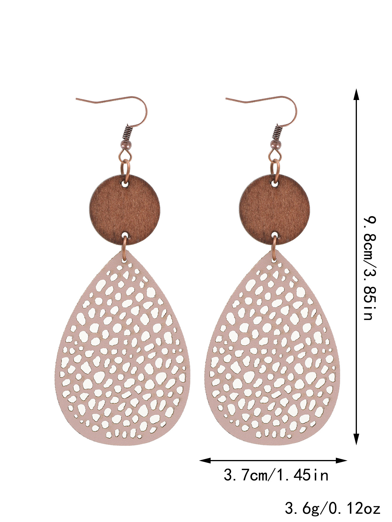 Vintage Style Hollow-Out PU Leather Drop Earrings,