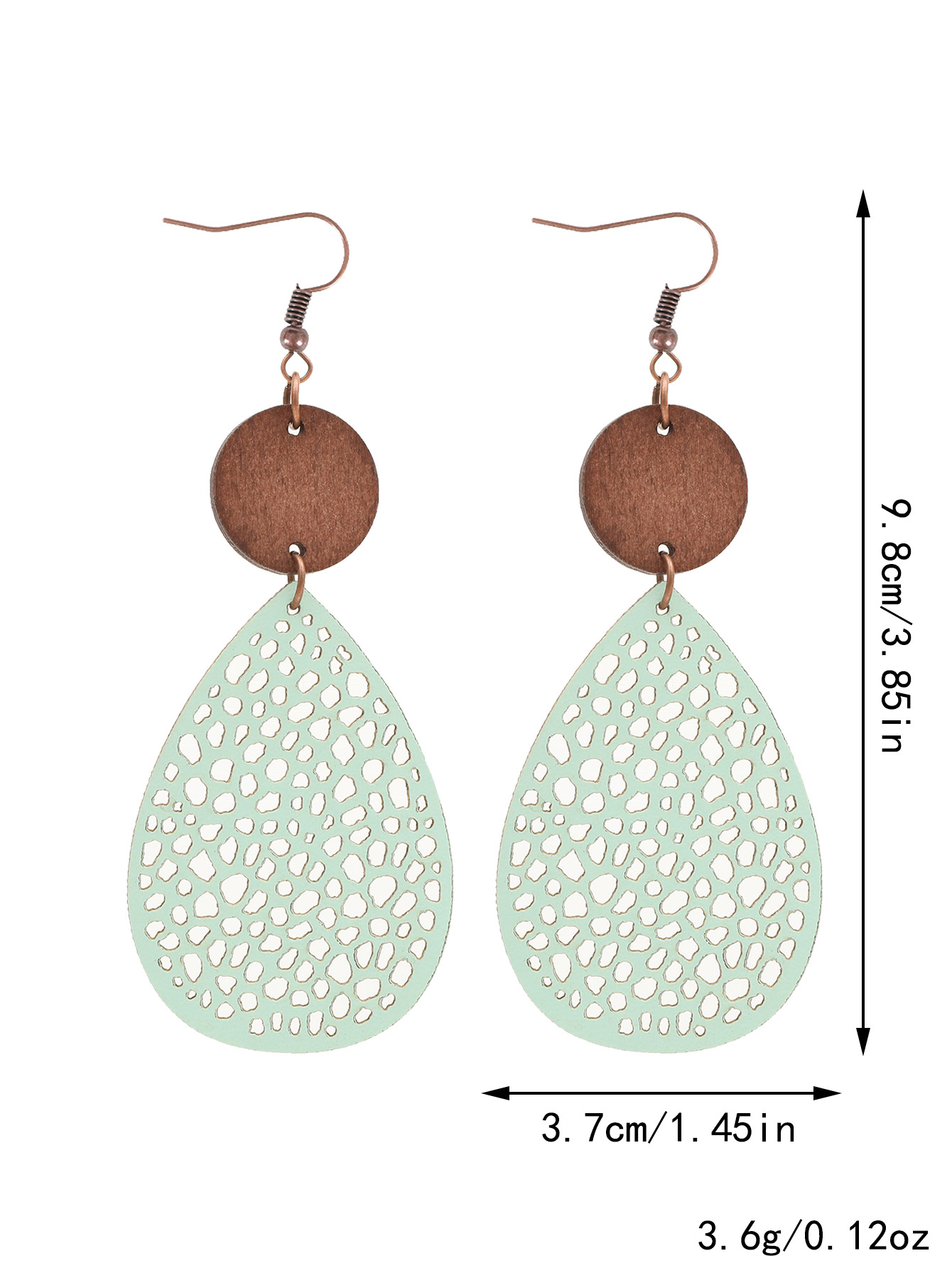 Vintage Style Hollow-Out PU Leather Drop Earrings,