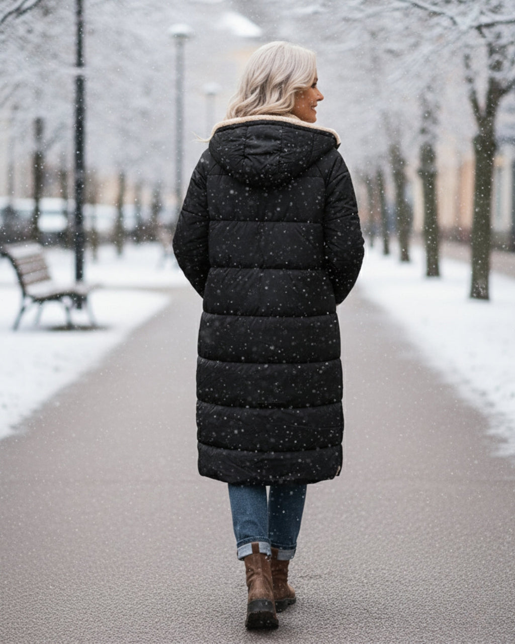Bethan – Quilted Sherpa-Lined Long Coat