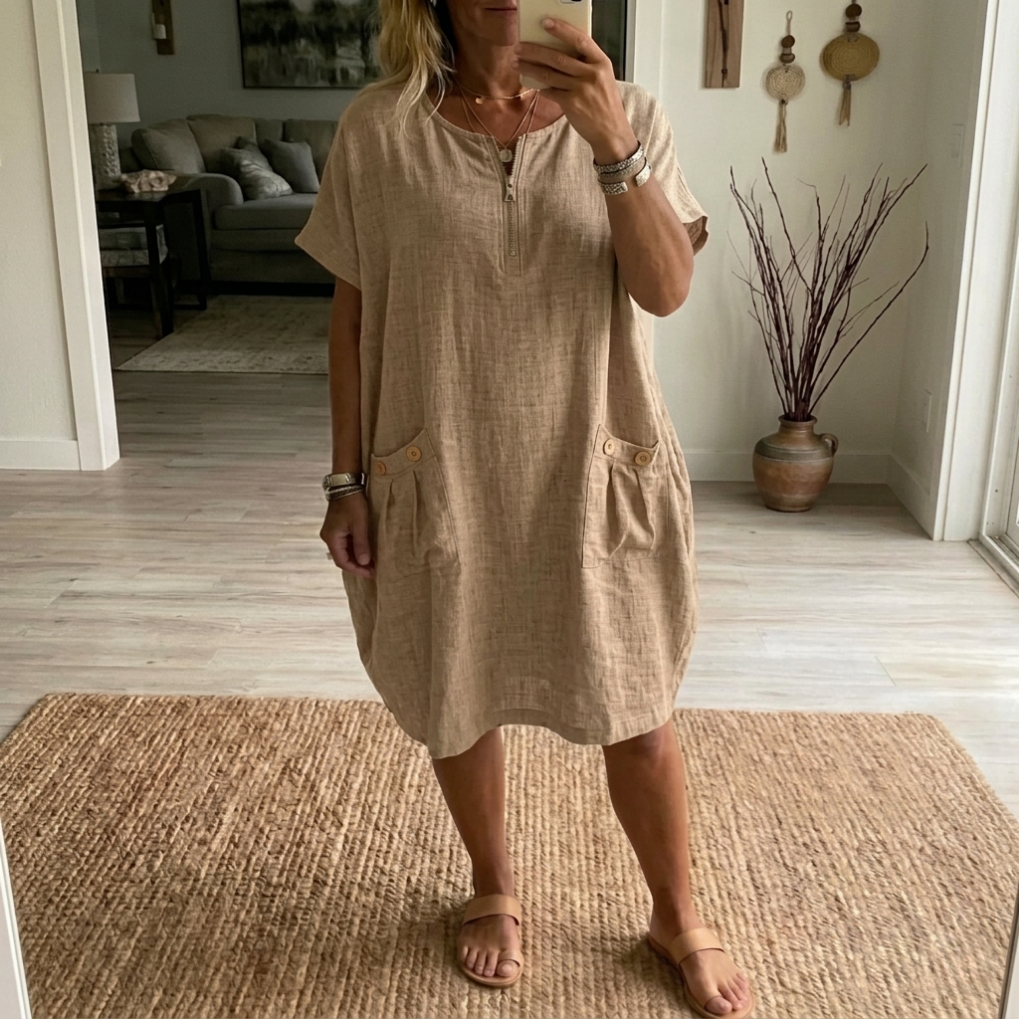 Pascale™ | Zip-Front Maxi Dress.
