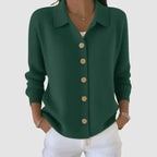 Lettice – Button-Up Knit Cardigan with Collar