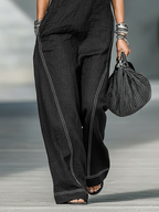 Bronwen – Wide-Leg Contrast Stitch Jumpsuit