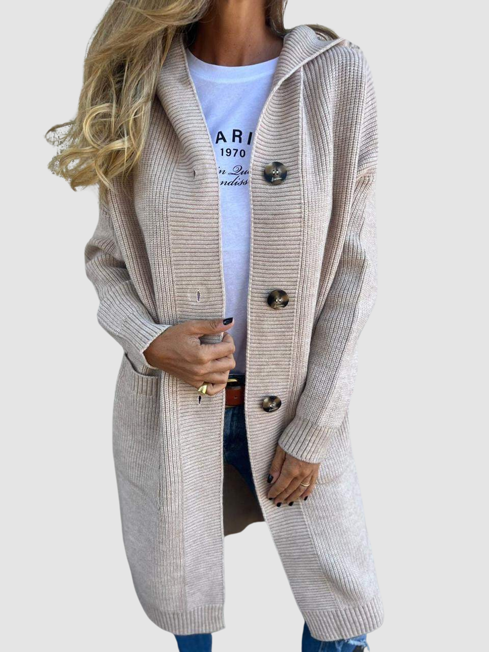 Arabella – Cosy Hooded Knit Cardigan
