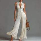 Eileen – Pleated Wide Leg Elegant Jumpsuit