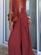 Tilly – Elegant Deep V Wide Leg Jumpsuit