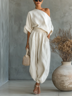 Eleonora | Elegant One-Shoulder Two-Piece Set