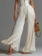 Myfanwy – Pleated Wide-Leg Elegant Jumpsuit