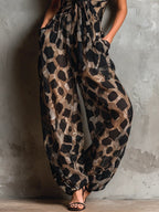 Bronagh – Wide-Leg Printed Spaghetti Strap Jumpsuit