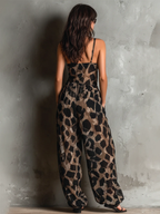 Bronagh – Wide-Leg Printed Spaghetti Strap Jumpsuit