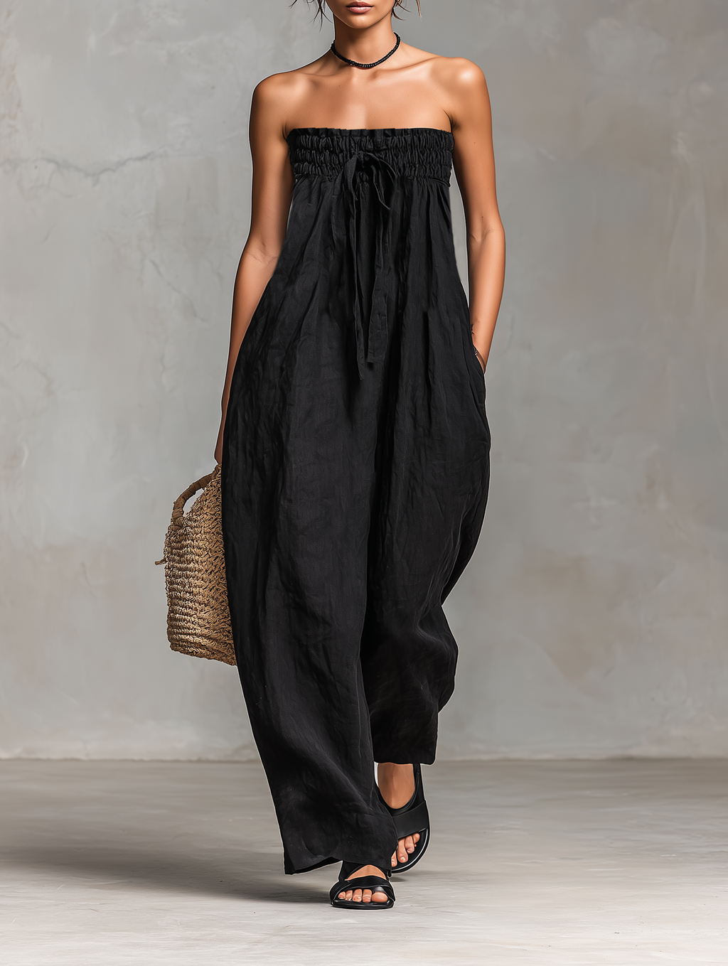 Maryam – Relaxed Strapless Wide-Leg Jumpsuit