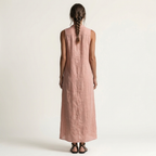 Mirabell | Hooded Button-Front Sleeveless Linen Maxi Dress