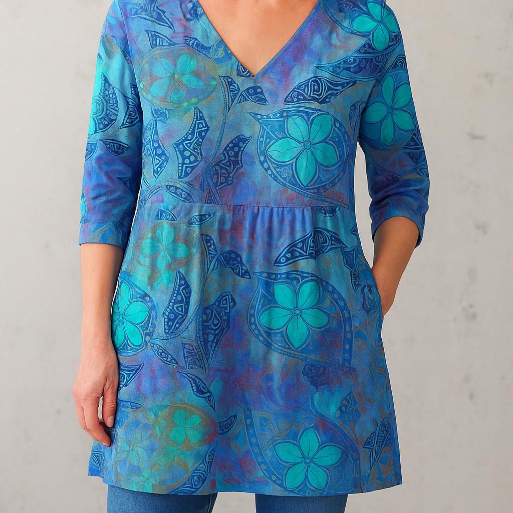 Juliette | Long Blouse with V-Neck