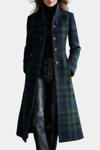 Trudy – Elegant Plaid Tailored Coat